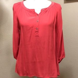 Banana Republic 3/4 sleeve henley blouse